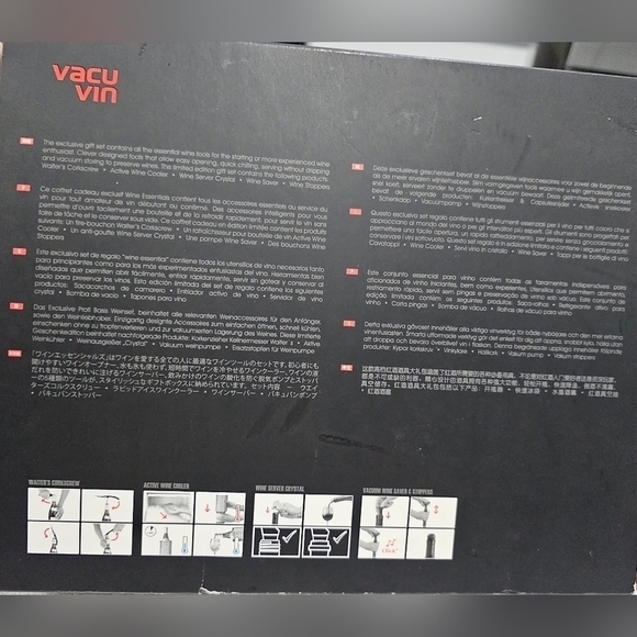 Vac-U-Vin  Wine Essentials 6 Piece Giftset, Standard, Black New in Box - Picture 5 of 5